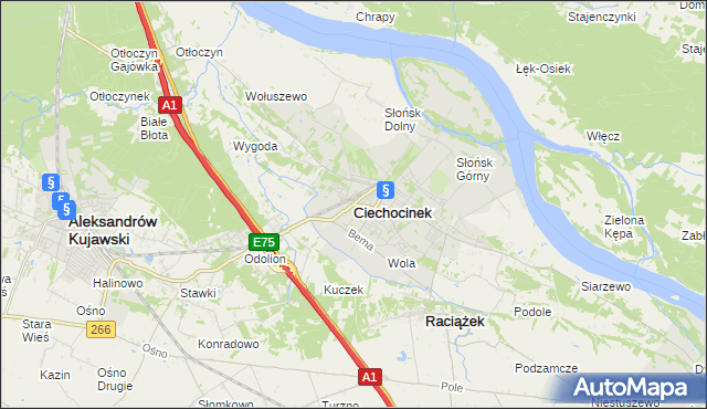 mapa Ciechocinek, Ciechocinek na mapie Targeo