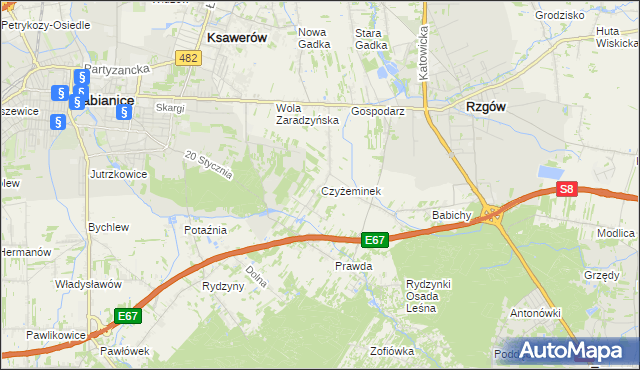 mapa Czyżeminek, Czyżeminek na mapie Targeo