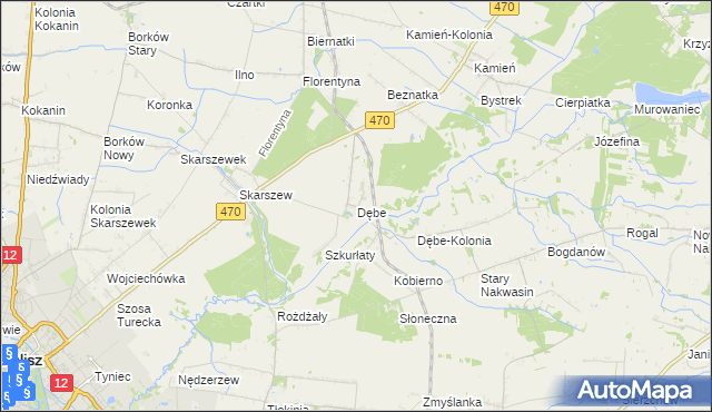 mapa Dębe gmina Żelazków, Dębe gmina Żelazków na mapie Targeo