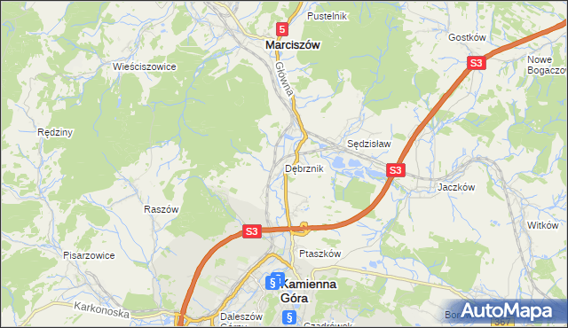 mapa Dębrznik, Dębrznik na mapie Targeo