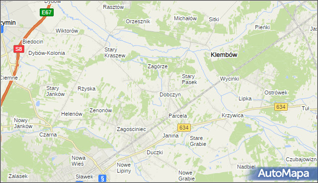 mapa Dobczyn gmina Klembów, Dobczyn gmina Klembów na mapie Targeo