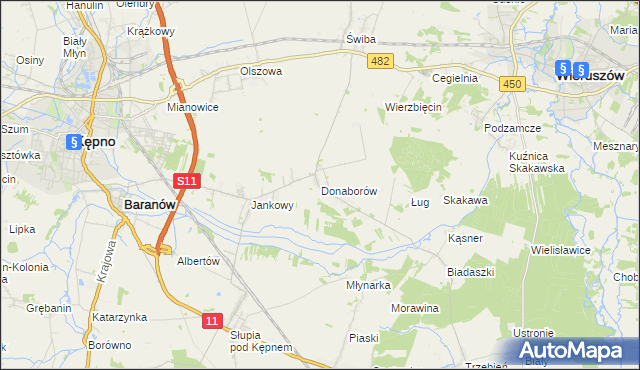 mapa Donaborów, Donaborów na mapie Targeo