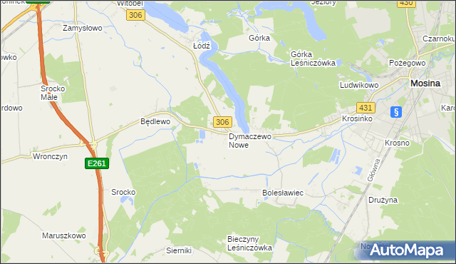 mapa Dymaczewo Nowe, Dymaczewo Nowe na mapie Targeo