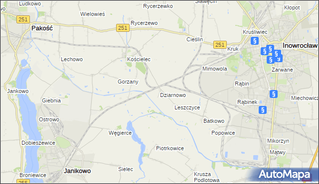 mapa Dziarnowo gmina Pakość, Dziarnowo gmina Pakość na mapie Targeo