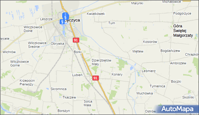 mapa Dzierzbiętów Duży, Dzierzbiętów Duży na mapie Targeo