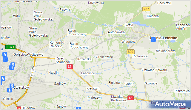 mapa Groszowice, Groszowice na mapie Targeo