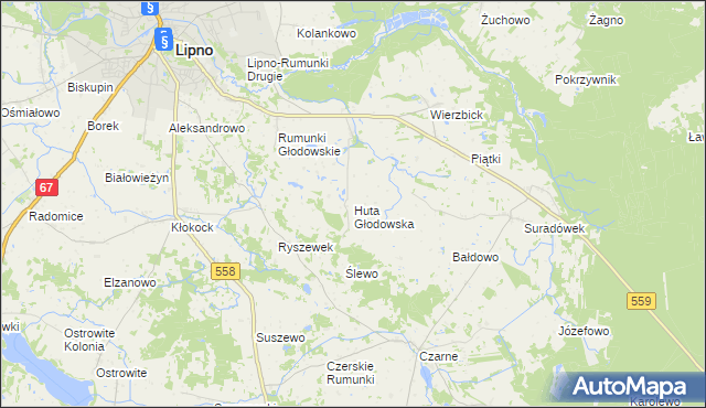 mapa Huta Głodowska, Huta Głodowska na mapie Targeo