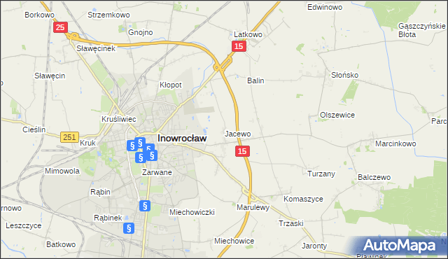 mapa Jacewo, Jacewo na mapie Targeo