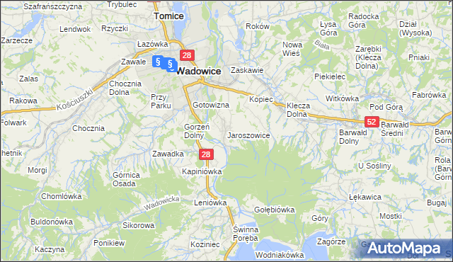mapa Jaroszowice, Jaroszowice na mapie Targeo