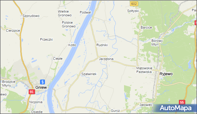 mapa Jarzębina, Jarzębina na mapie Targeo