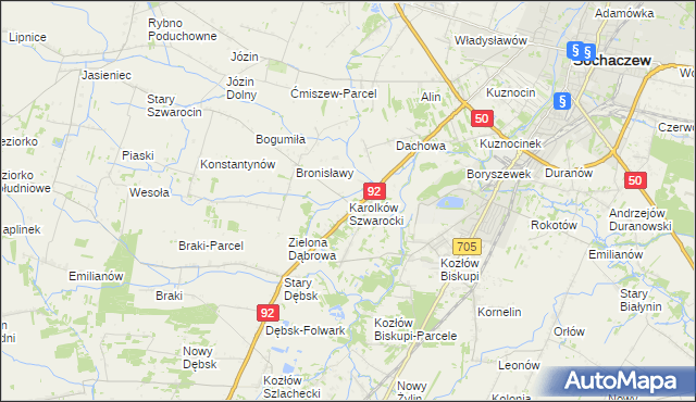 mapa Karolków Szwarocki, Karolków Szwarocki na mapie Targeo