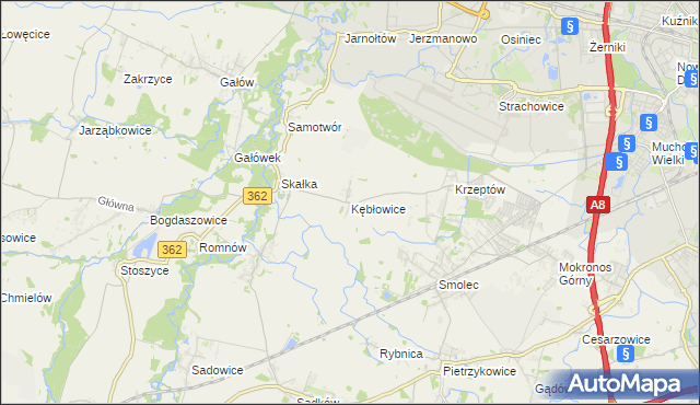 mapa Kębłowice gmina Kąty Wrocławskie, Kębłowice gmina Kąty Wrocławskie na mapie Targeo