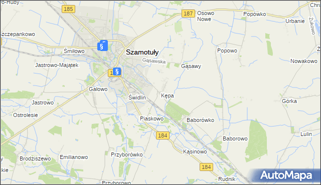 mapa Kępa gmina Szamotuły, Kępa gmina Szamotuły na mapie Targeo