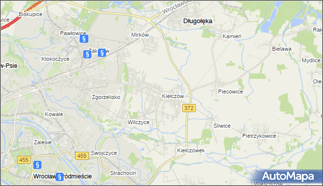 mapa Kiełczów, Kiełczów na mapie Targeo