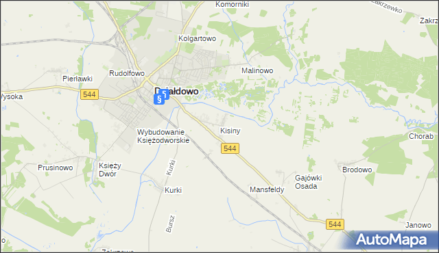 mapa Kisiny, Kisiny na mapie Targeo