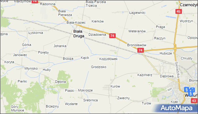 mapa Kopydłówek, Kopydłówek na mapie Targeo