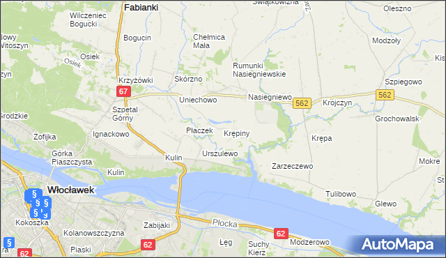 mapa Krępiny Kolonia, Krępiny Kolonia na mapie Targeo