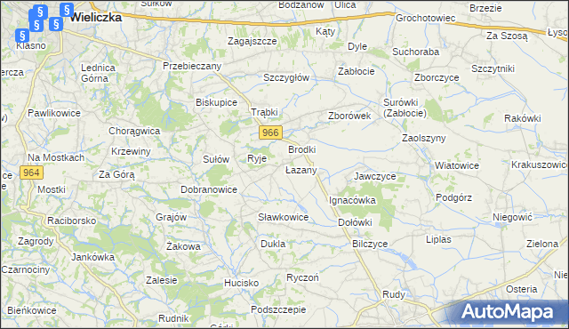mapa Łazany, Łazany na mapie Targeo