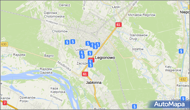 mapa Legionowo, Legionowo na mapie Targeo