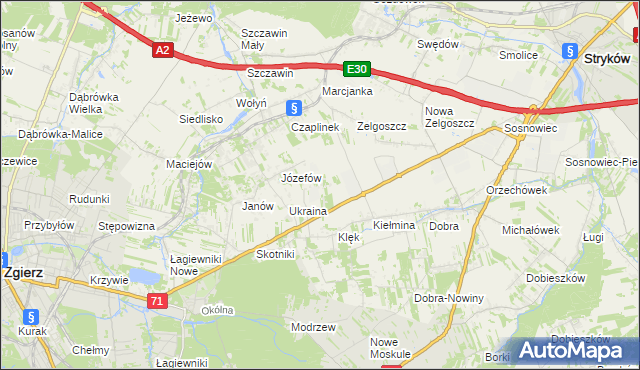 mapa Leonardów gmina Zgierz, Leonardów gmina Zgierz na mapie Targeo