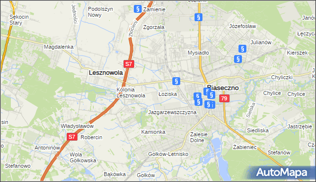 mapa Łoziska, Łoziska na mapie Targeo