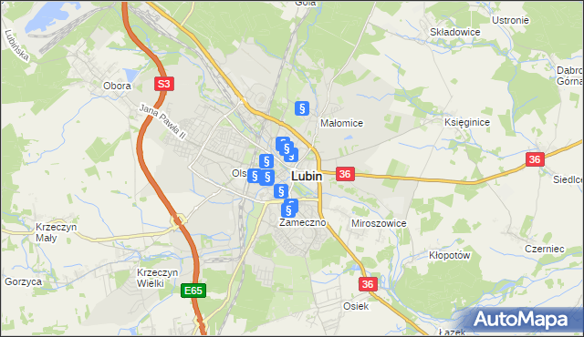 mapa Lubin, Lubin na mapie Targeo