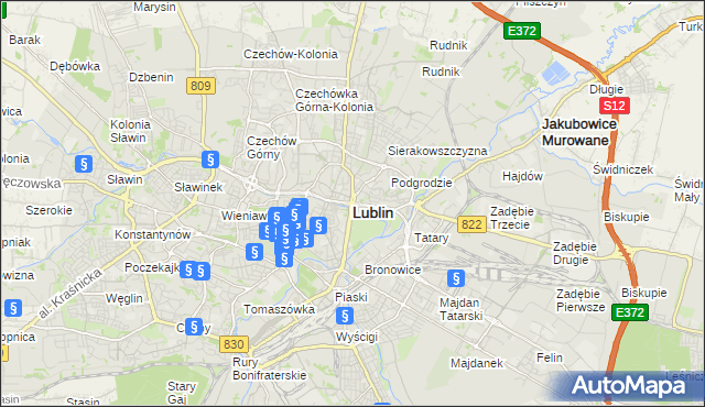 mapa Lublina, Lublin na mapie Targeo