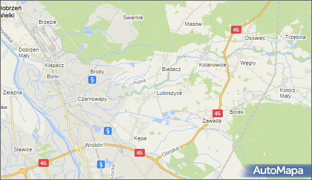 mapa Luboszyce gmina Łubniany, Luboszyce gmina Łubniany na mapie Targeo