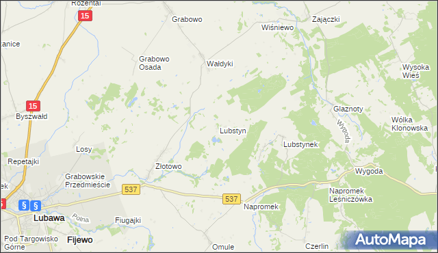 mapa Lubstyn, Lubstyn na mapie Targeo