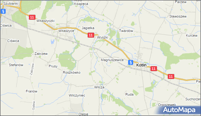 mapa Magnuszewice, Magnuszewice na mapie Targeo