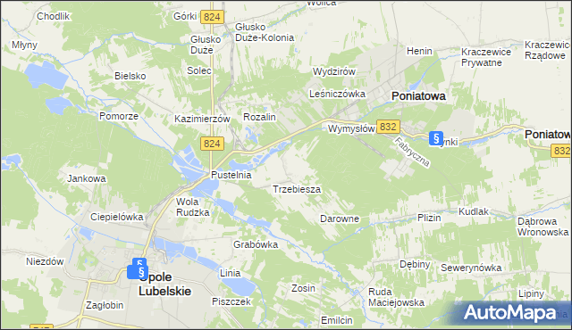 mapa Majdan Trzebieski, Majdan Trzebieski na mapie Targeo