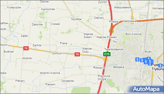 mapa Majków Duży, Majków Duży na mapie Targeo