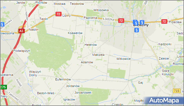 mapa Małczew, Małczew na mapie Targeo