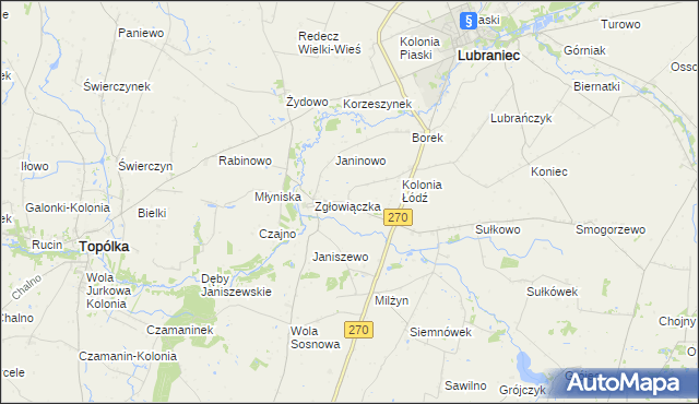 mapa Milżynek, Milżynek na mapie Targeo