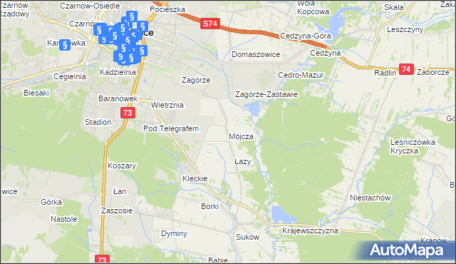 mapa Mójcza, Mójcza na mapie Targeo