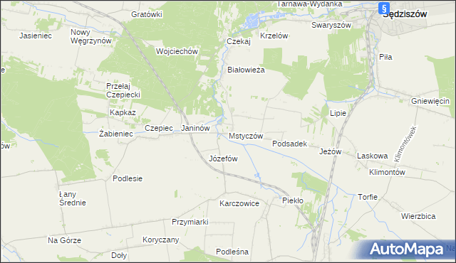 mapa Mstyczów, Mstyczów na mapie Targeo