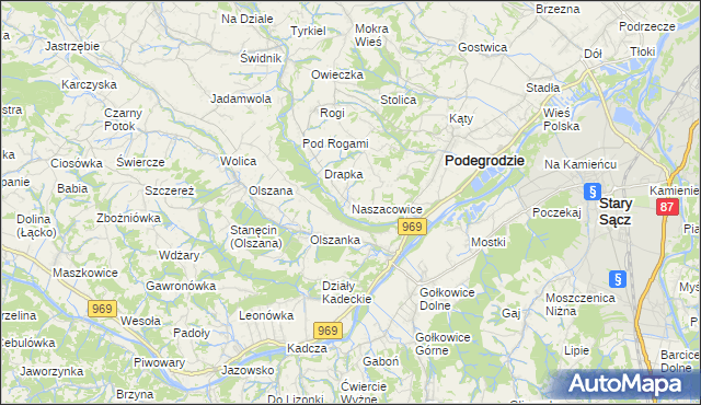 mapa Naszacowice, Naszacowice na mapie Targeo