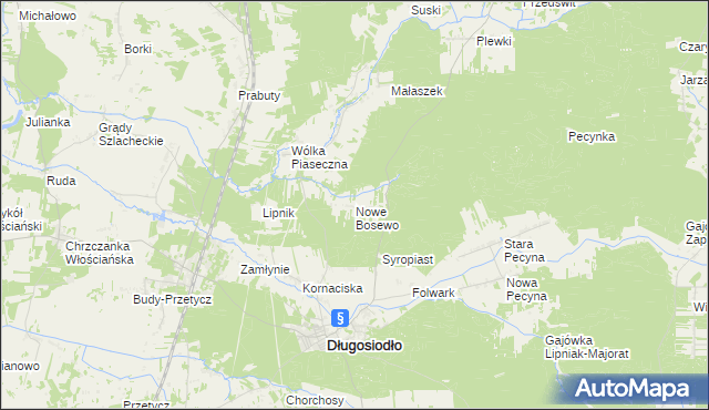 mapa Nowe Bosewo, Nowe Bosewo na mapie Targeo