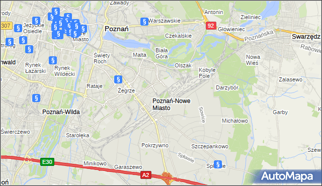 mapa Nowe Miasto gmina Poznań, Nowe Miasto gmina Poznań na mapie Targeo