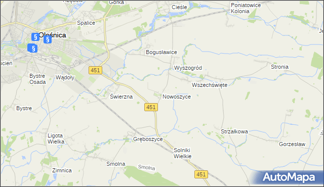 mapa Nowoszyce, Nowoszyce na mapie Targeo