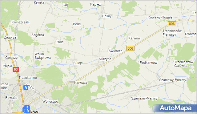 mapa Nurzyna, Nurzyna na mapie Targeo