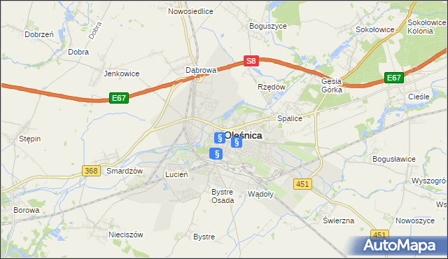 mapa Oleśnica, Oleśnica na mapie Targeo
