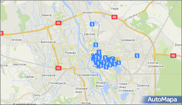 mapa Opola, Opole na mapie Targeo