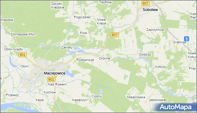 mapa Oronne, Oronne na mapie Targeo