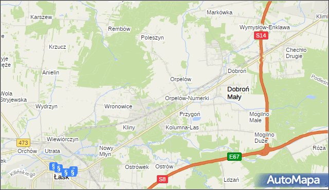 mapa Orpelów-Numerki, Orpelów-Numerki na mapie Targeo