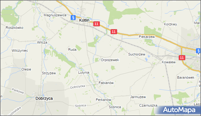 mapa Orpiszewek, Orpiszewek na mapie Targeo