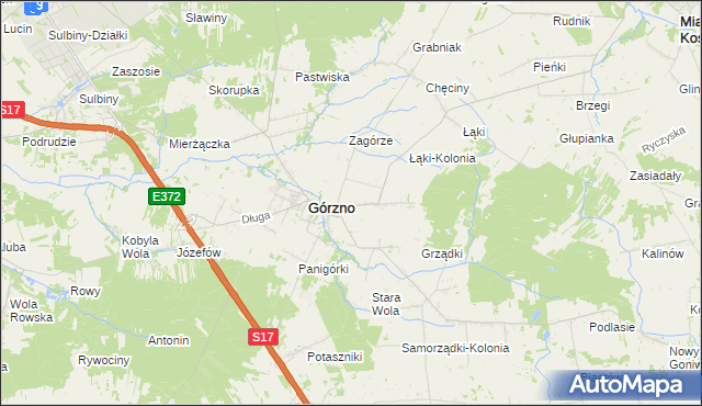 mapa Piaski gmina Górzno, Piaski gmina Górzno na mapie Targeo