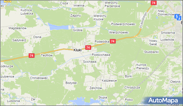 mapa Podścichawa, Podścichawa na mapie Targeo