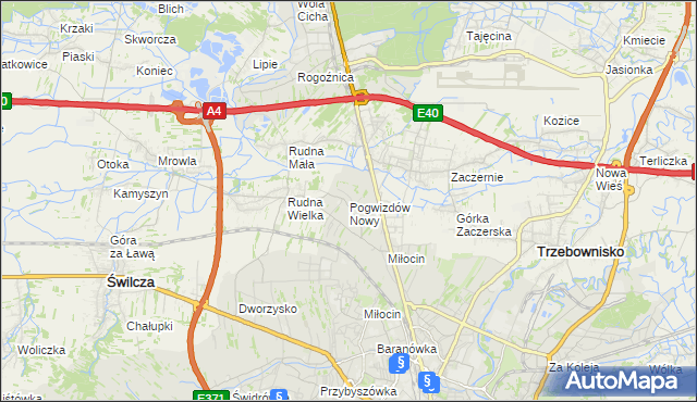 mapa Pogwizdów Nowy, Pogwizdów Nowy na mapie Targeo