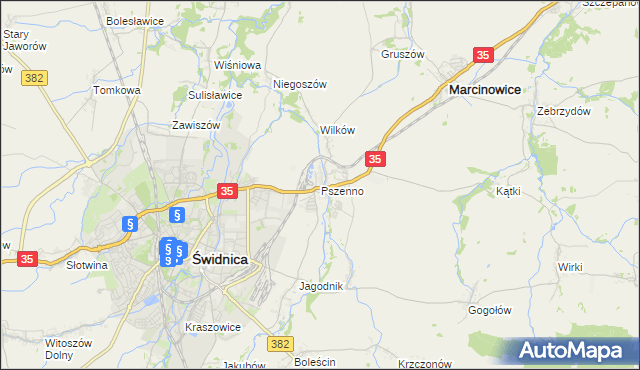 mapa Pszenno, Pszenno na mapie Targeo